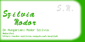szilvia modor business card